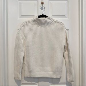 Gap White Chunky Ribbed Mock Neck Sweater